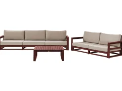 Conjunto De Jardim 5 Lugares Em Madeira De Acacia Vermelha Escura Timor Ii