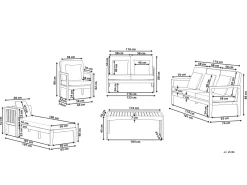 Conjunto De Jardim 7 Lugares Em Madeira De Acacia Castanha Escura Pataja