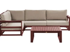 Conjunto De Jardim 4 Lugares Em Madeira De Acacia Vermelha Escura A Direita Timor Ii