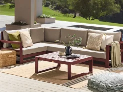 Conjunto De Jardim 4 Lugares Em Madeira De Acacia Vermelha Escura A Direita Timor Ii