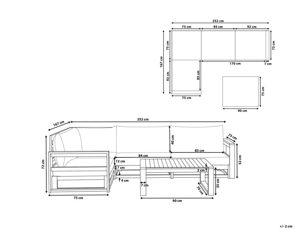 Conjunto De Jardim 4 Lugares Em Madeira De Acacia Vermelha Escura A Direita Timor Ii