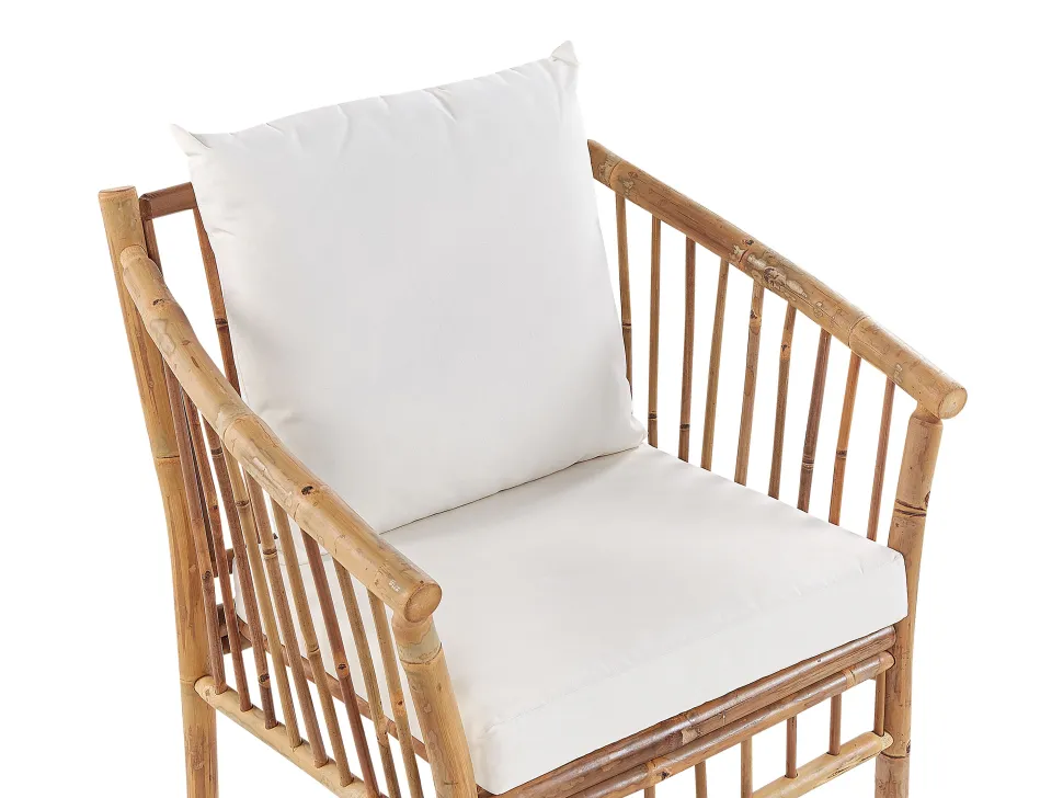 Conjunto De Jardim 4 Lugares Em Madeira Clara De Bambu Maggiore