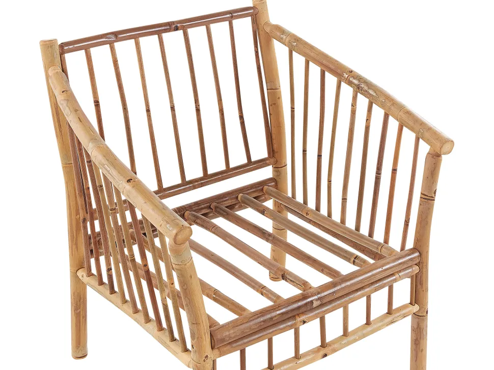 Conjunto De Jardim 4 Lugares Em Madeira Clara De Bambu Maggiore