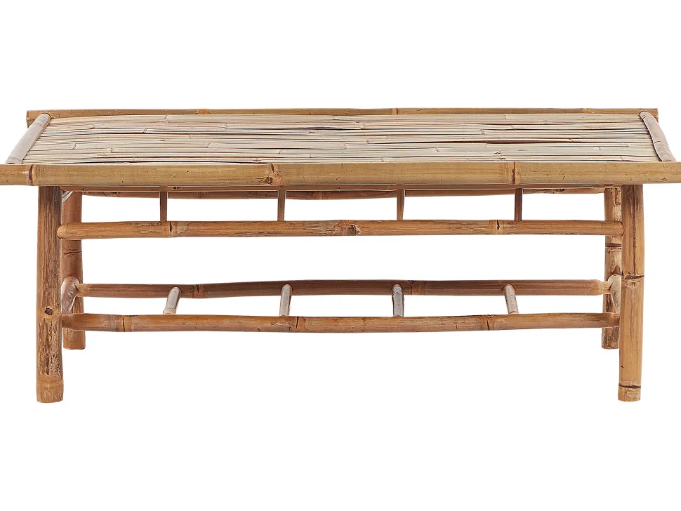 Conjunto De Jardim 4 Lugares Em Madeira Clara De Bambu Maggiore