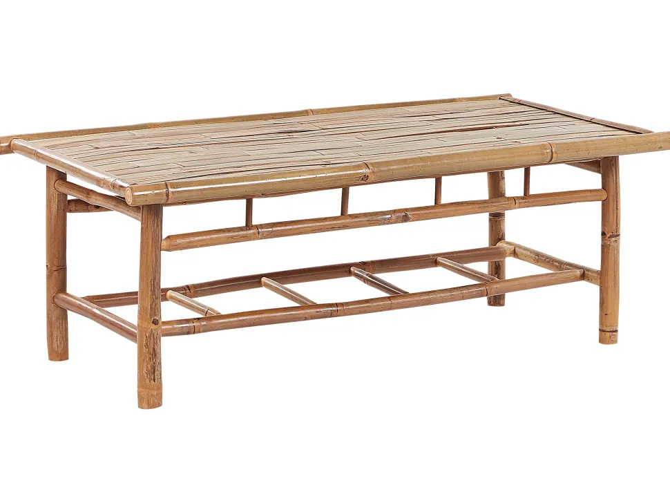 Conjunto De Jardim 4 Lugares Em Madeira Clara De Bambu Maggiore