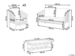 Conjunto De Jardim 4 Lugares Em Madeira Clara De Bambu Maggiore
