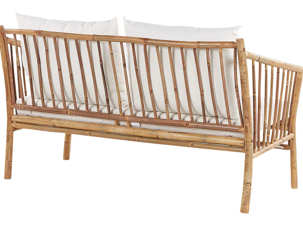 Conjunto De Jardim 4 Lugares Em Madeira Clara De Bambu Maggiore