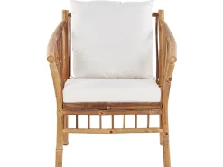 Conjunto De Jardim 4 Lugares Em Madeira Clara De Bambu Maggiore