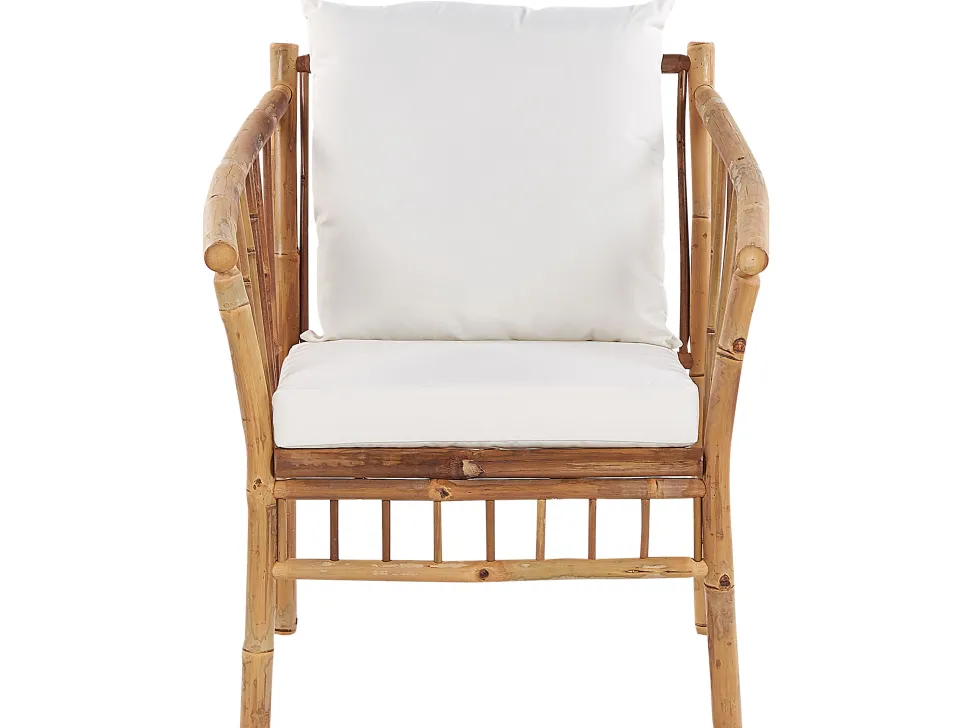 Conjunto De Jardim 4 Lugares Em Madeira Clara De Bambu Maggiore