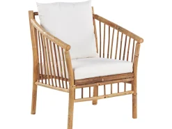 Conjunto De Jardim 4 Lugares Em Madeira Clara De Bambu Maggiore