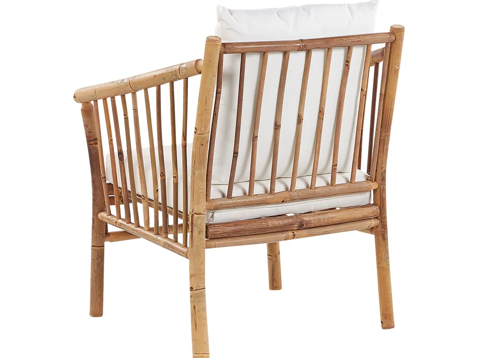 Conjunto De Jardim 4 Lugares Em Madeira Clara De Bambu Maggiore