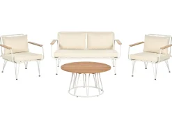 Conjunto De Jardim 4 Lugares Branco E Creme Montesilvano