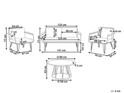 Conjunto De Jardim 4 Lugares Branco E Creme Montesilvano