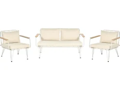 Conjunto De Jardim 4 Lugares Branco E Creme Montesilvano