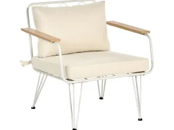 Conjunto De Jardim 4 Lugares Branco E Creme Montesilvano