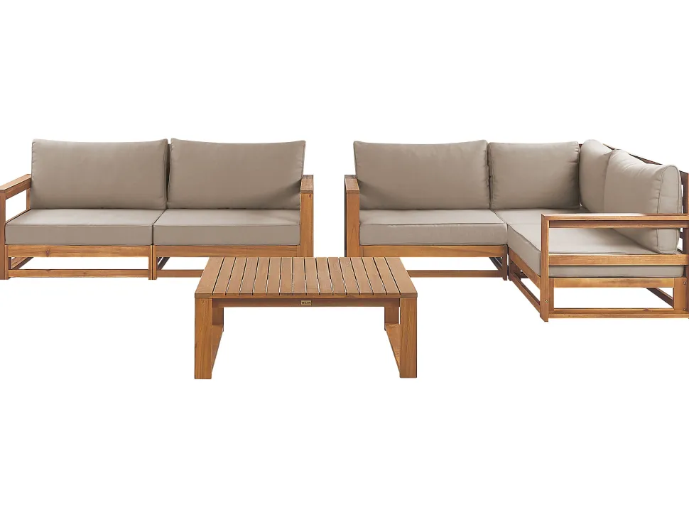 Conjunto De Jardim 4 Lugares Madeira Clara De Acacia Timor Ii