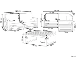 Conjunto De Jardim 4 Lugares Madeira Clara De Acacia Timor Ii