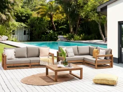 Conjunto De Jardim 4 Lugares Madeira Clara De Acacia Timor Ii