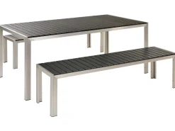 Conjunto De Jardim 6 Lugares Em Aluminio Preto Nardo