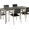 Conjunto De Jardim 6 Lugares Em Aluminio Preto 180 X 90 Cm Vernio