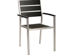 Conjunto De Jardim 6 Lugares Em Aluminio Preto 180 X 90 Cm Vernio