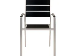 Conjunto De Jardim 6 Lugares Em Aluminio Preto 180 X 90 Cm Vernio