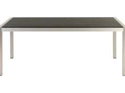 Conjunto De Jardim 6 Lugares Em Aluminio Preto 180 X 90 Cm Vernio