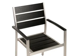 Conjunto De Jardim 6 Lugares Em Aluminio Preto 180 X 90 Cm Vernio