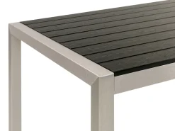 Conjunto De Jardim 6 Lugares Em Aluminio Preto 180 X 90 Cm Vernio