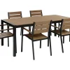 Conjunto De Jardim 6 Lugares Em Aluminio Castanho Claro E Preto 180 X 90 Cm Vernio