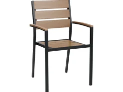 Conjunto De Jardim 6 Lugares Em Aluminio Castanho Claro E Preto 180 X 90 Cm Vernio