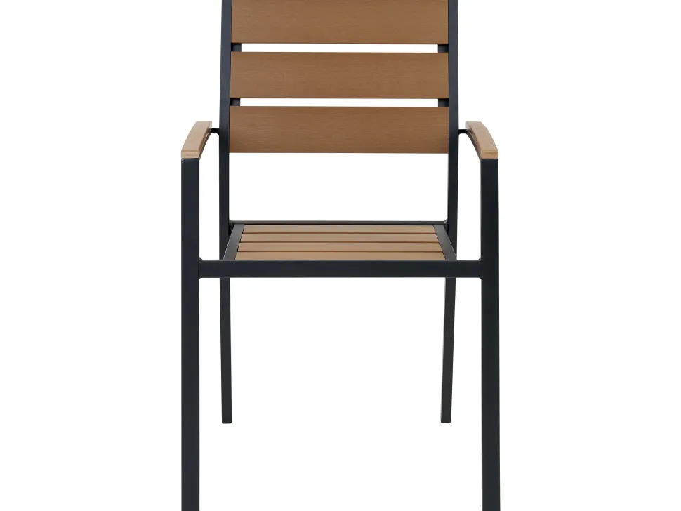 Conjunto De Jardim 6 Lugares Em Aluminio Castanho Claro E Preto 180 X 90 Cm Vernio