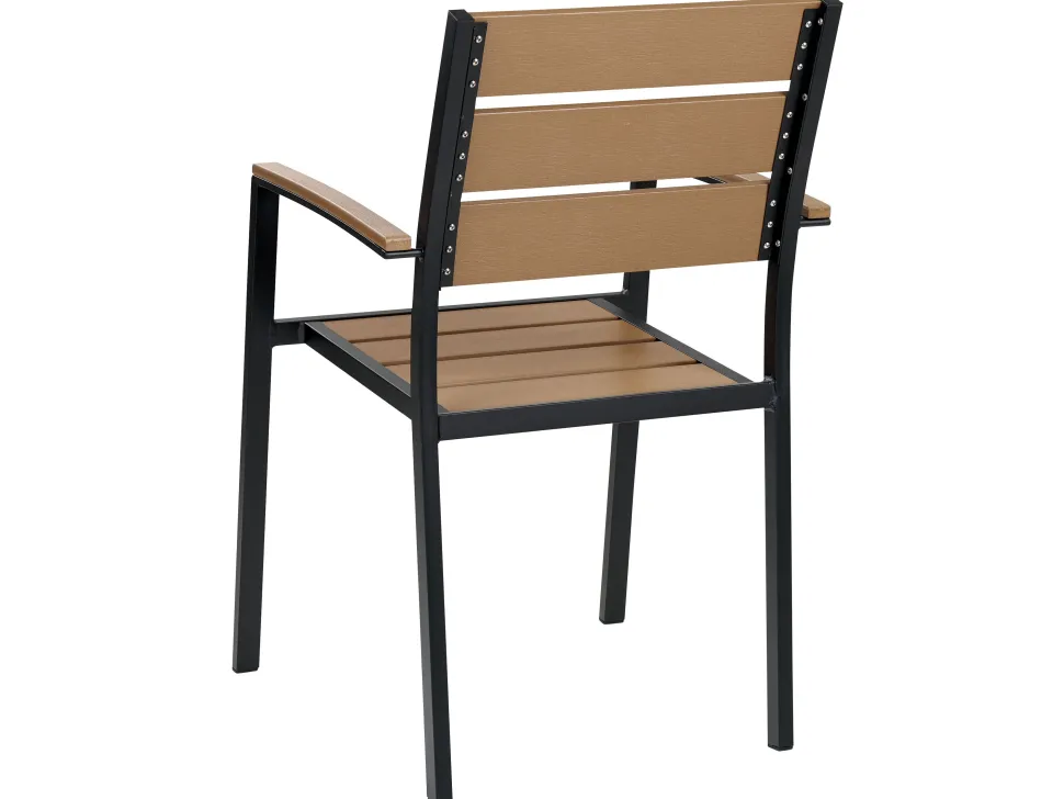 Conjunto De Jardim 6 Lugares Em Aluminio Castanho Claro E Preto 180 X 90 Cm Vernio