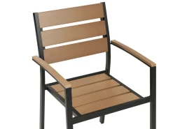 Conjunto De Jardim 6 Lugares Em Aluminio Castanho Claro E Preto 180 X 90 Cm Vernio