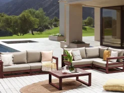 Conjunto De Jardim 4 Lugares Madeira De Acacia Certificada Vermelha Escura Timor Ii