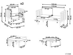 Conjunto De Jardim Com 4 Lugares Em Madeira De Acacia Castanha Clara Baratti