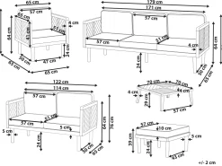 Conjunto De Jardim Com 6 Lugares Em Madeira De Acacia Castanha Clara Baratti