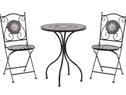 Conjunto De Jardim Com 2 Lugares Em Metal Preto Cariati