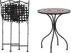 Conjunto De Jardim Com 2 Lugares Em Metal Preto Cariati