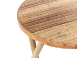 Conjunto De Jardim Com 2 Lugares Em Bambu Castanho Claro E Branco Savalletri