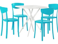 Conjunto De Jardim Com 4 Lugares Azul E Branco Sersale/Vieste