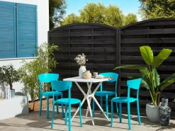 Conjunto De Jardim Com 4 Lugares Azul E Branco Sersale/Vieste