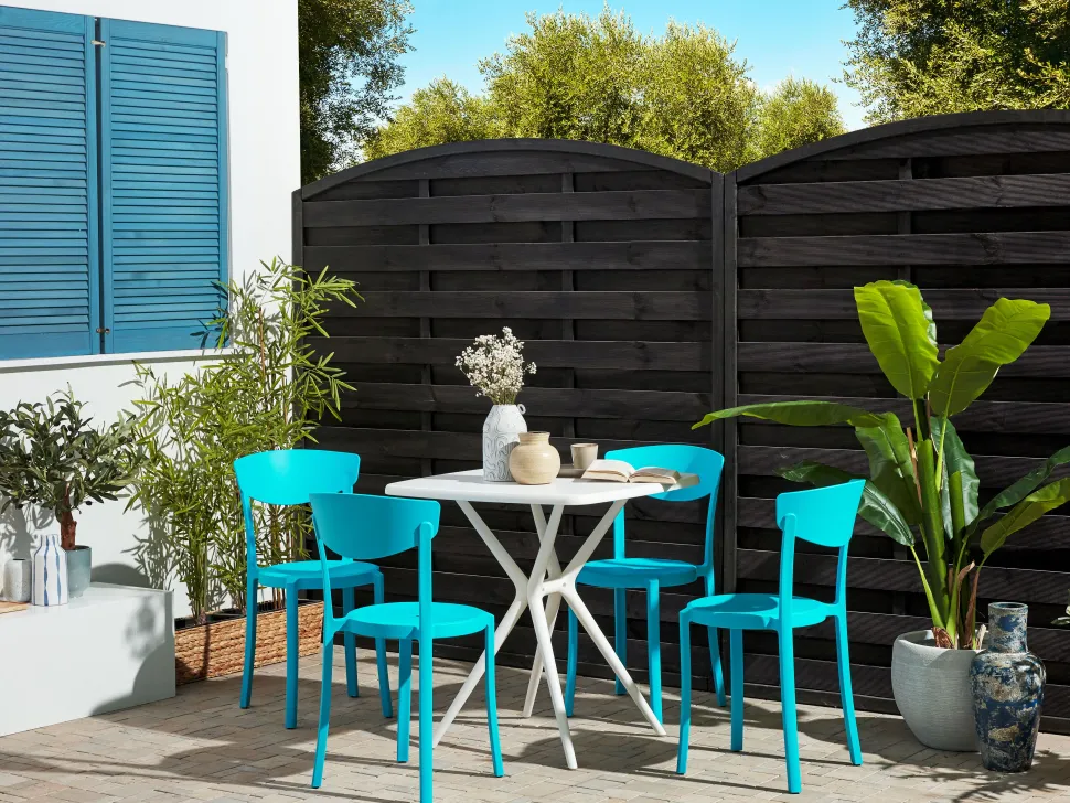 Conjunto De Jardim Com 4 Lugares Azul E Branco Sersale/Vieste