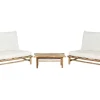 Conjunto De Jardim Com 2 Lugares Em Bambu Claro E Branco Todi