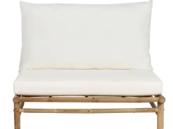 Conjunto De Jardim Com 2 Lugares Em Bambu Claro E Branco Todi