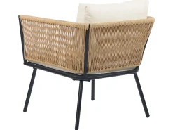 Conjunto De Jardim Com 2 Lugares Em Rattan Natural E Branco Gargano