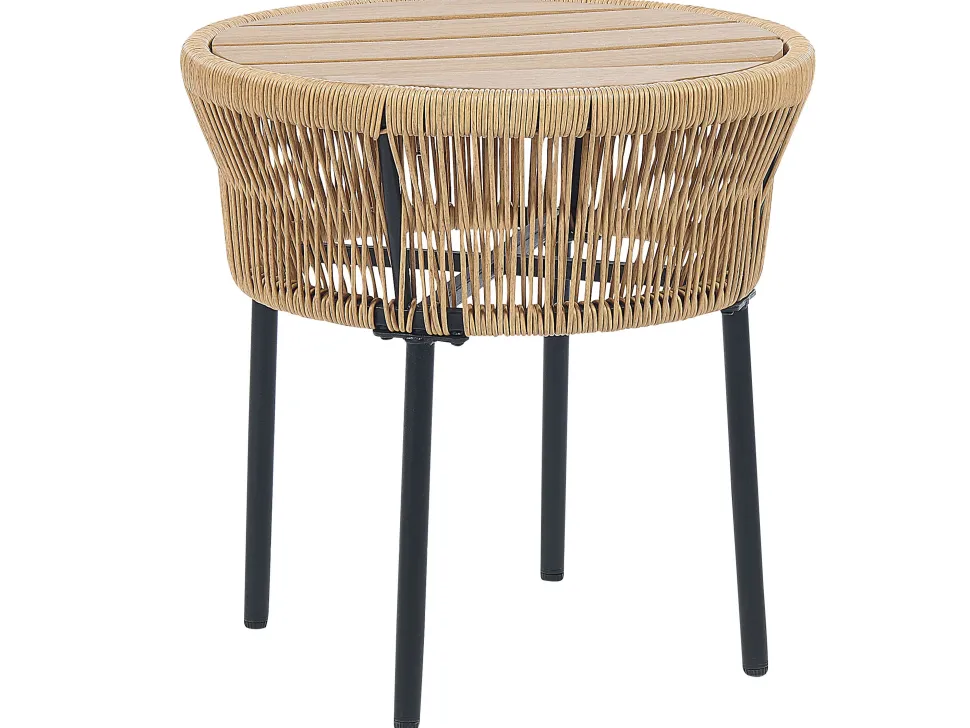 Conjunto De Jardim Com 2 Lugares Em Rattan Natural E Branco Gargano