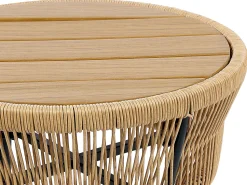 Conjunto De Jardim Com 2 Lugares Em Rattan Natural E Branco Gargano