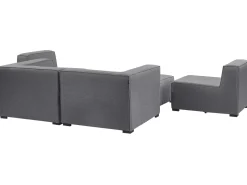 Conjunto De Jardim Com 4 Lugares E Repousa-Pes Em Tecido Cinzento Arezzo