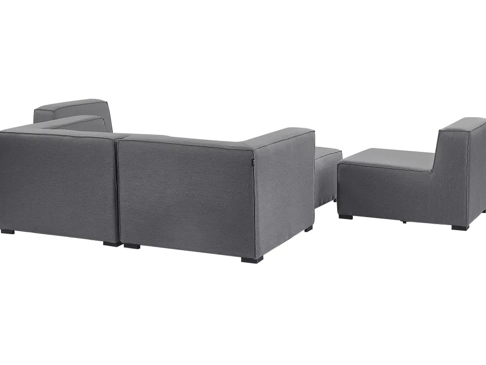 Conjunto De Jardim Com 4 Lugares E Repousa-Pes Em Tecido Cinzento Arezzo